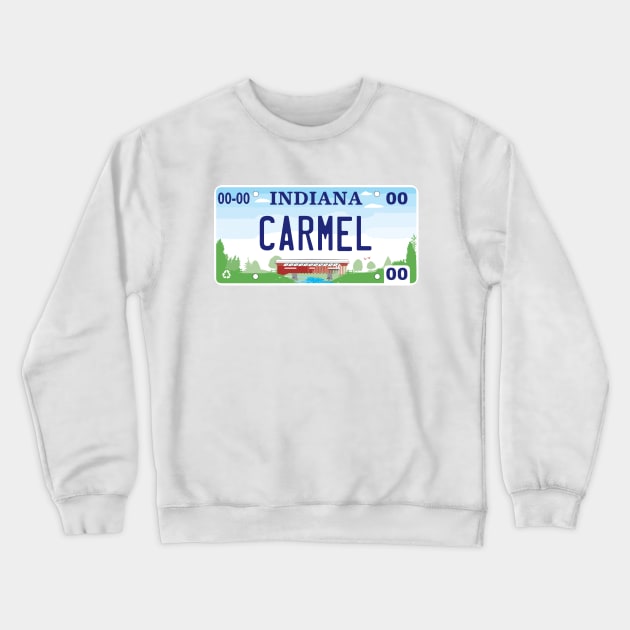 Carmel Indiana License Plate Crewneck Sweatshirt by zsonn